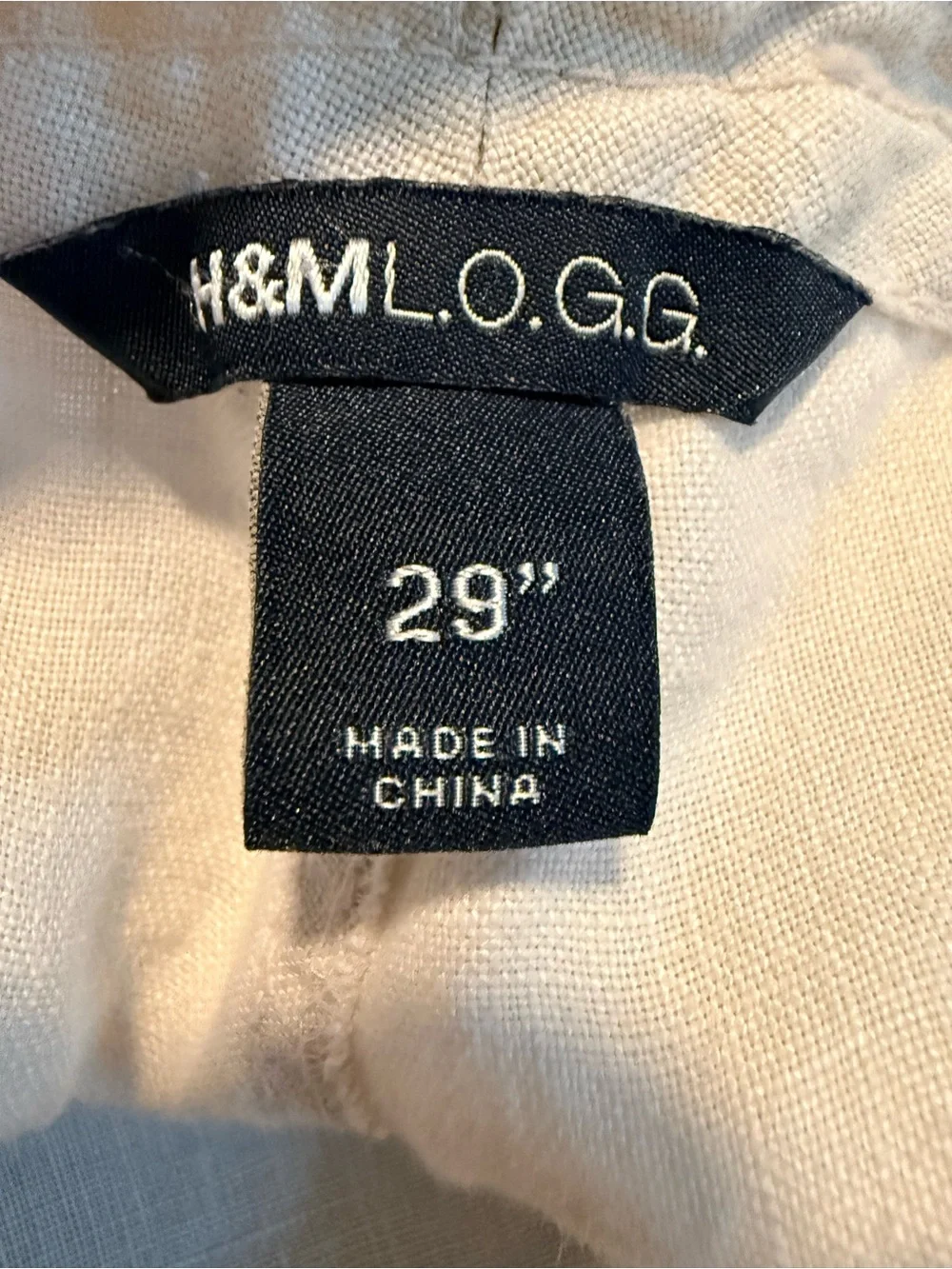H&M 100% Linen Light Beige Drawstring Pants